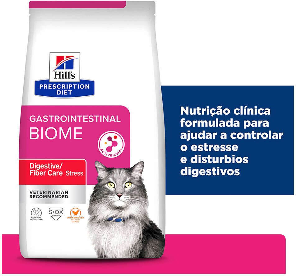 Ração Seca Hill's Prescription Diet Gastrointestinal Biome para Gatos Adultos - 1,8Kg