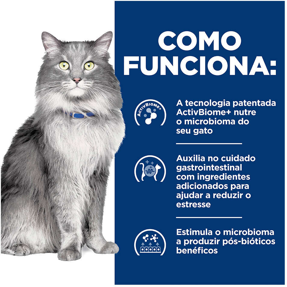 Ração Seca Hill's Prescription Diet Gastrointestinal Biome para Gatos Adultos - 1,8Kg