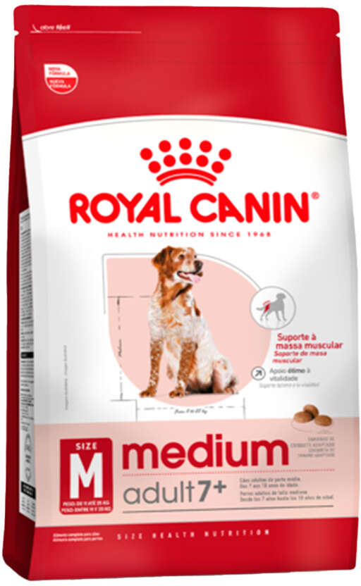 Ração Seca Royal Canin Medium Adult 7+ para Cães Adultos de Porte Médio - 12 KG
