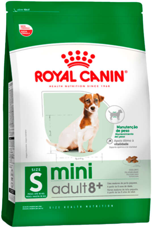 Ração Royal Canin Mini Adult 8+ para Cães Adultos de Raças Pequenas com 8 Anos ou mais - 7,5Kg
