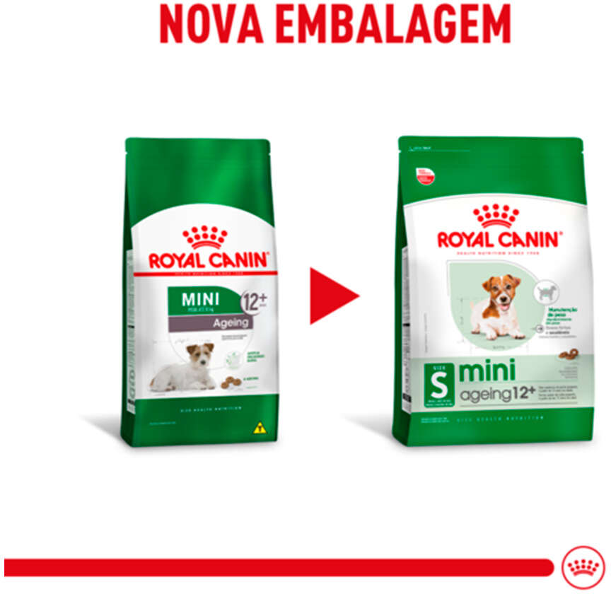 Ração Royal Canin Mini Ageing 12+ Cães Idosos de Raças Pequenas com 12 Anos ou mais - 2,5Kg