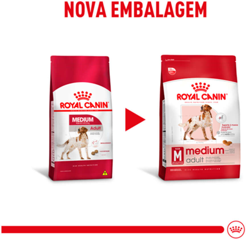 Ração Seca Royal Canin Medium Adult para Cães Adultos de Porte Médio - 12 KG