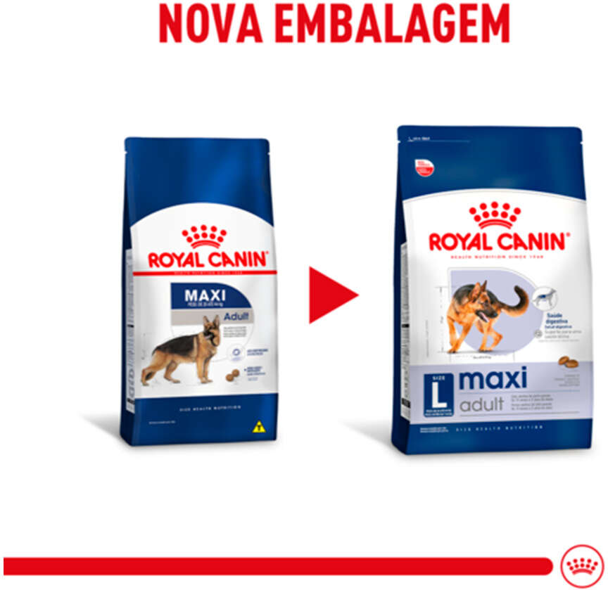 Ração Seca Royal Canin Maxi Adult para Cães Adultos de Porte Grande - 12 KG