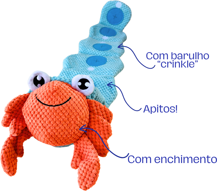 Brinquedo Interativo Zeca o Carangueijo Fuzzie para Cães - Tam. Único