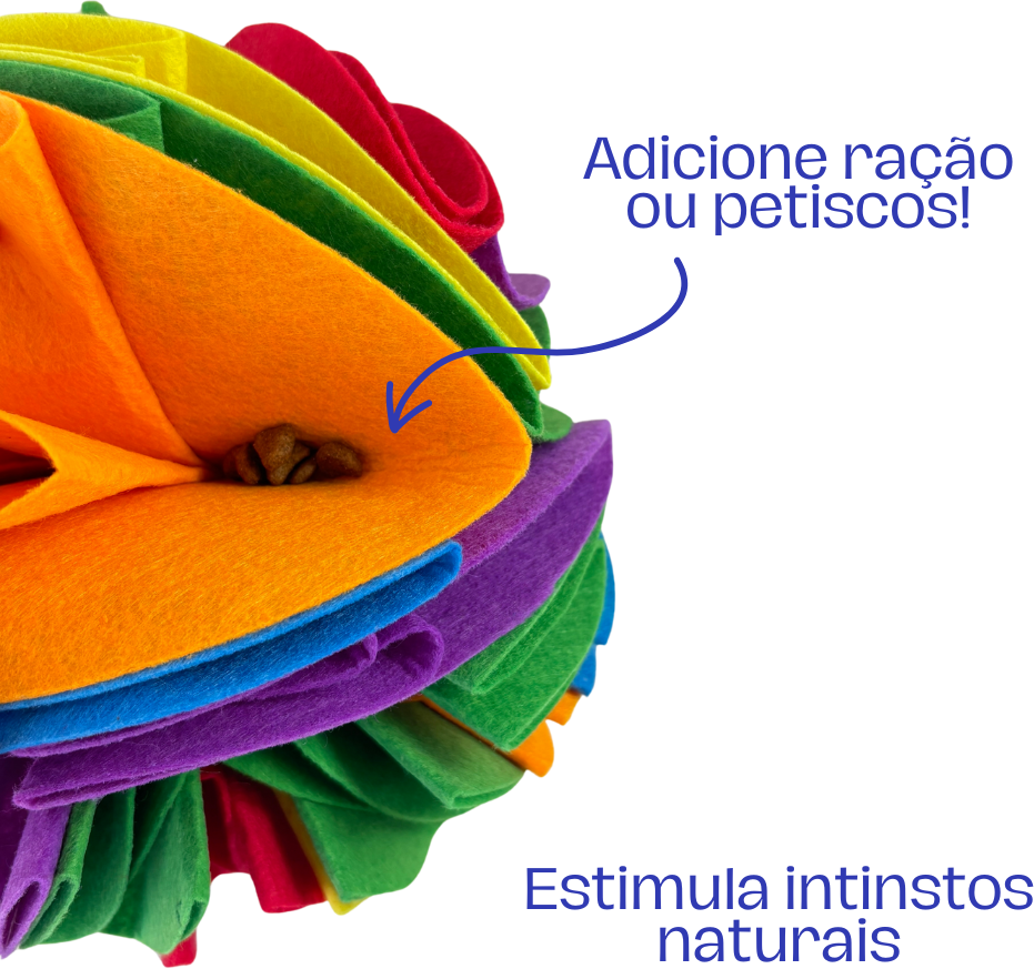Brinquedo Interativo Bola de Fuçar Fuzzie Recheável para Cães e Gatos - Tam. Único