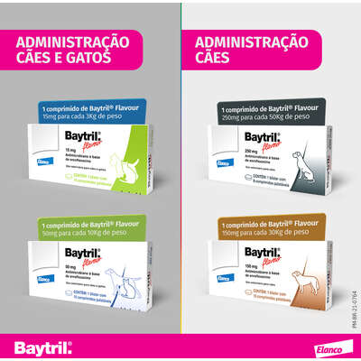Antibiótico Elanco Baytril Flavour 50 mg para Cães e Gatos de até 10 Kg”