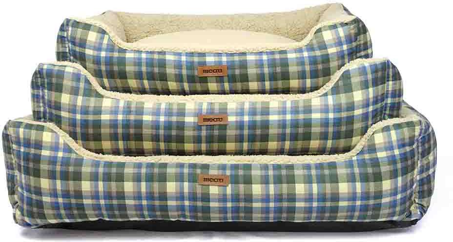 Cama Retangular Xadrez Escócia Meau com zíper - Tam. M