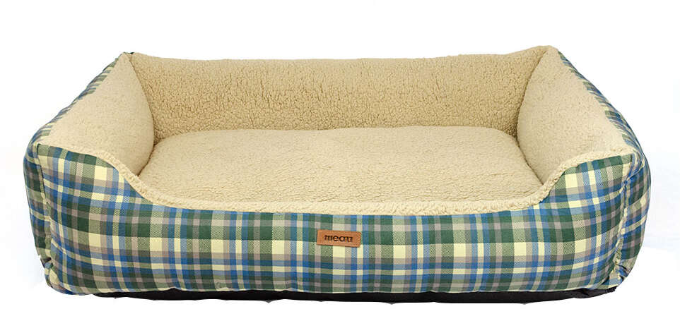 Cama Retangular Xadrez Escócia Meau com zíper - Tam. M