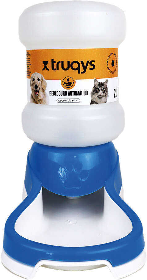 Bebedouro Automático Truqys Pets Azul com Galão - 2 Litros
