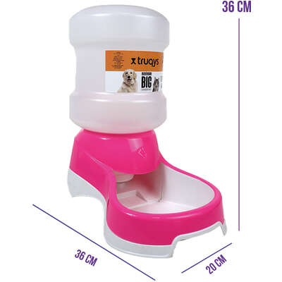Bebedouro Automático Truqys Pets Rosa com Galão