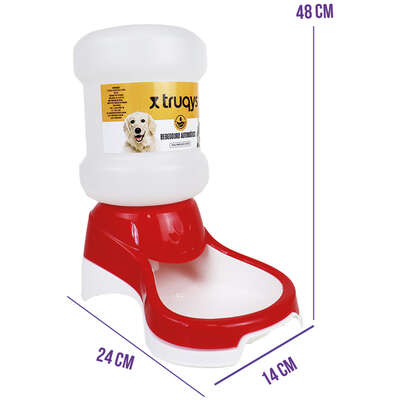 Bebedouro Automático Truqys Pets Vermelho com Galão”