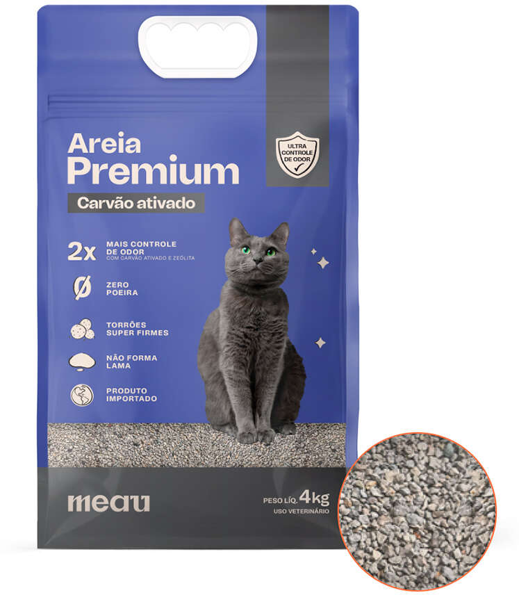 Areia Higiênica Meau Premium para Gatos - 4Kg