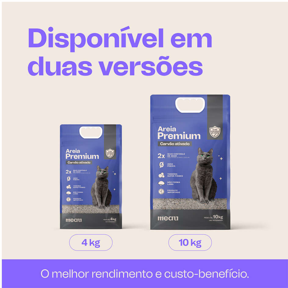 Areia Higiênica Meau Premium para Gatos - 4Kg