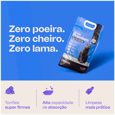 Areia Higiênica Meau Premium para Gatos