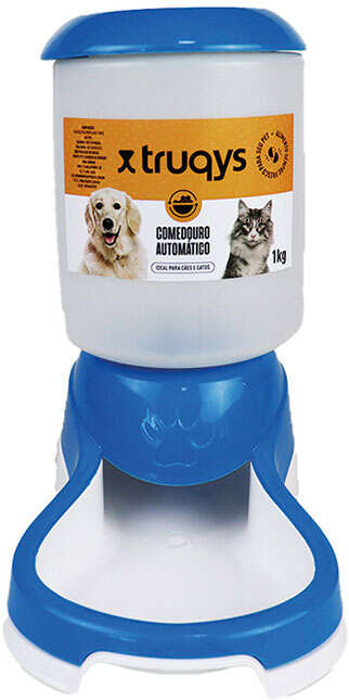 Comedouro Automático Truqys Pets Azul com Galão - 1Kg