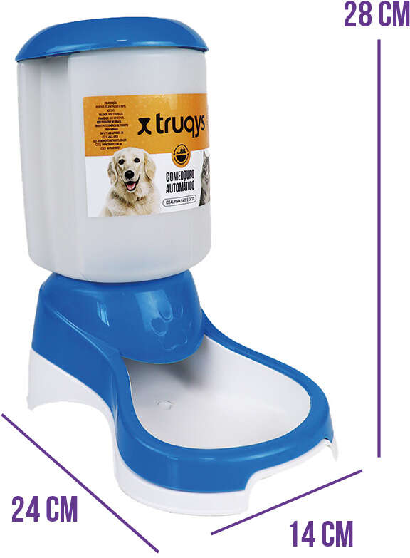 Comedouro Automático Truqys Pets Azul com Galão - 1Kg