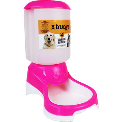 Comedouro Automático Truqys Pets Rosa com Galão”