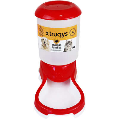 Comedouro Automático Truqys Pets Vermelho com Galão”
