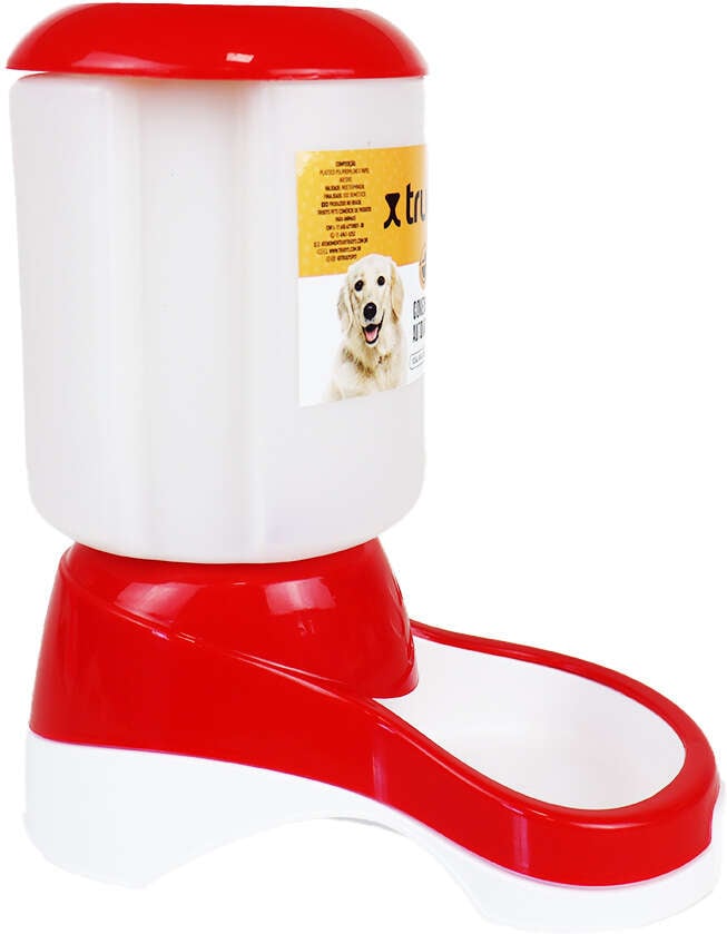 Comedouro Automático Truqys Pets Vermelho com Galão - 1Kg