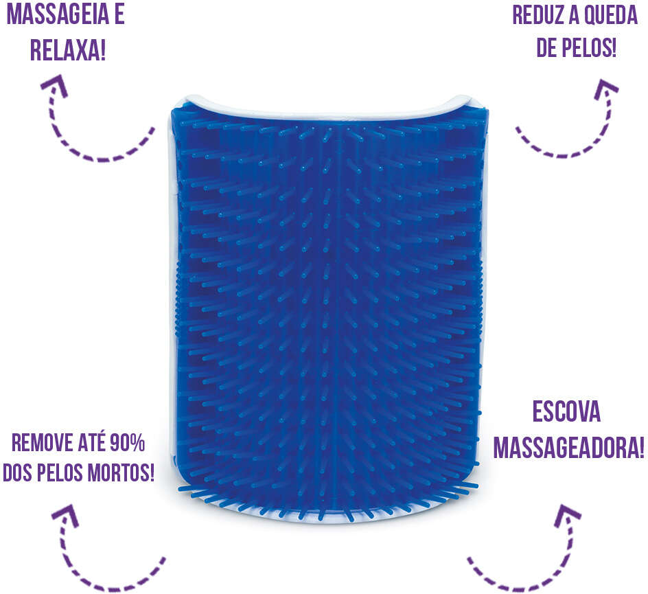 Escova Massageadora Truqys Pet Coçadinha - azul