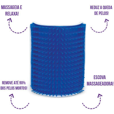 Escova Massageadora Truqys Pet Coçadinha Azul