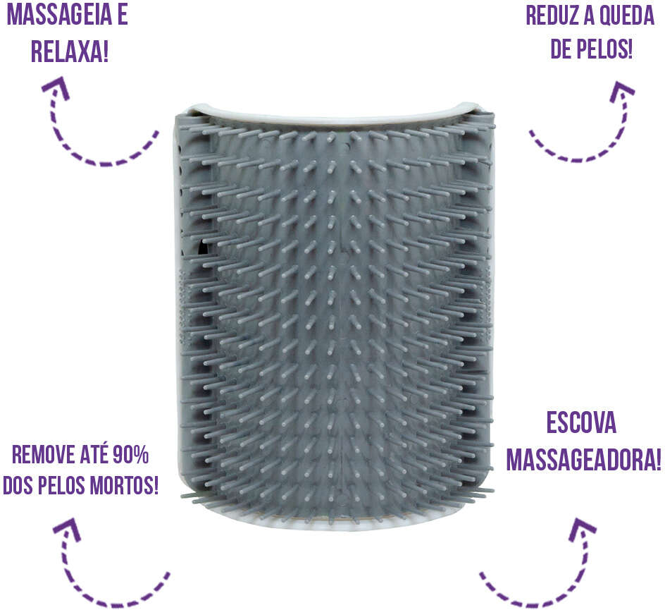 Escova Massageadora Truqys Pet Coçadinha - Cinza