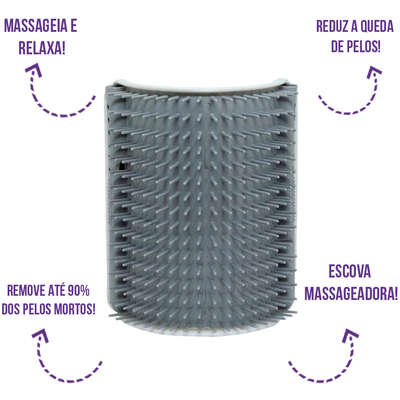 Escova Massageadora Truqys Pet Coçadinha Cinza