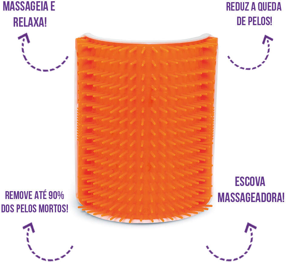 Escova Massageadora Truqys Pet Coçadinha - Laranja