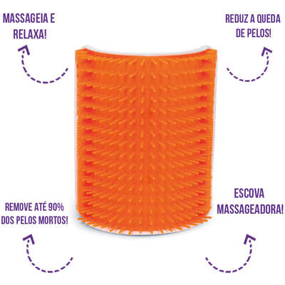 Escova Massageadora Truqys Pet Coçadinha Laranja”