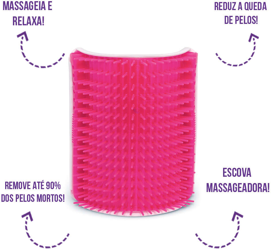 Escova Massageadora Truqys Pet Coçadinha - Rosa