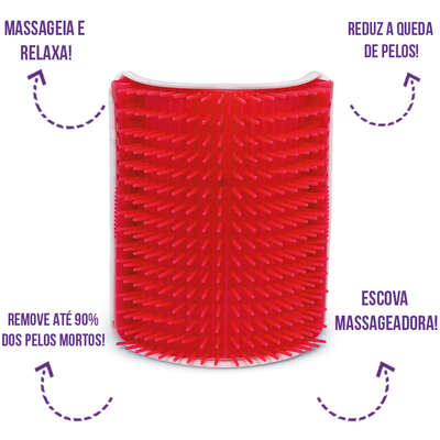 Escova Massageadora Truqys Pet Coçadinha Vermelha