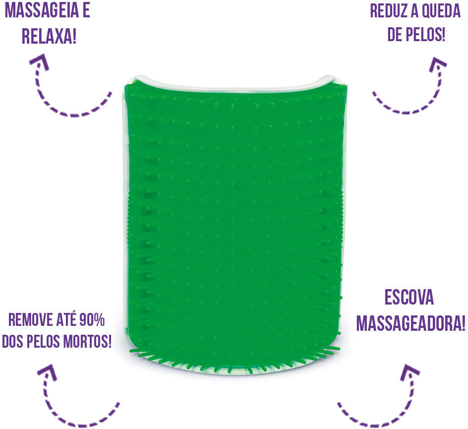 Escova Massageadora Truqys Pet Coçadinha - Verde-Limão