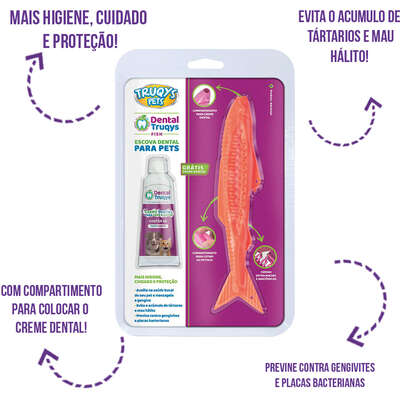 Brinquedo Dental Fish Laranja para Cães e Gatos
