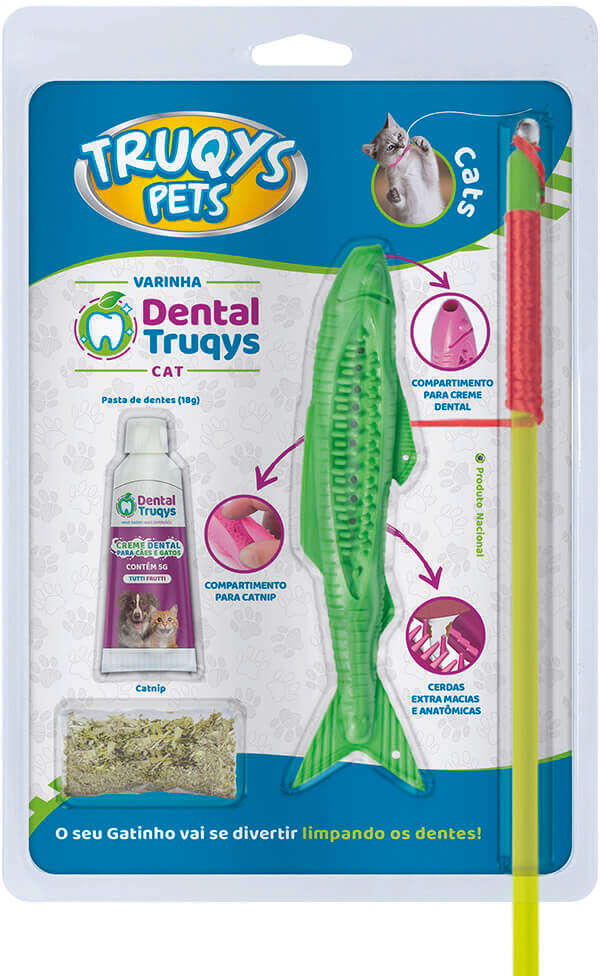Brinquedo Varinha Dental Verde para Gatos - Tam. Único