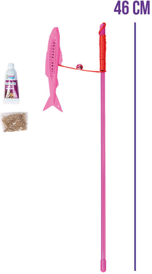 Brinquedo Varinha Dental Rosa para Gatos - Tam. Único
