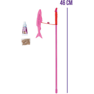 Brinquedo Varinha Dental Rosa para Gatos