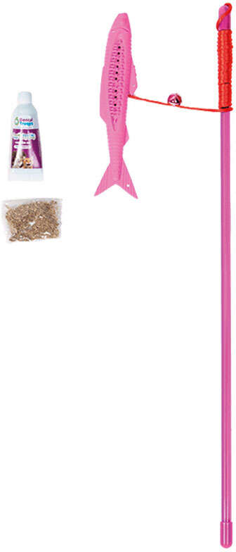 Brinquedo Varinha Dental Rosa para Gatos - Tam. Único