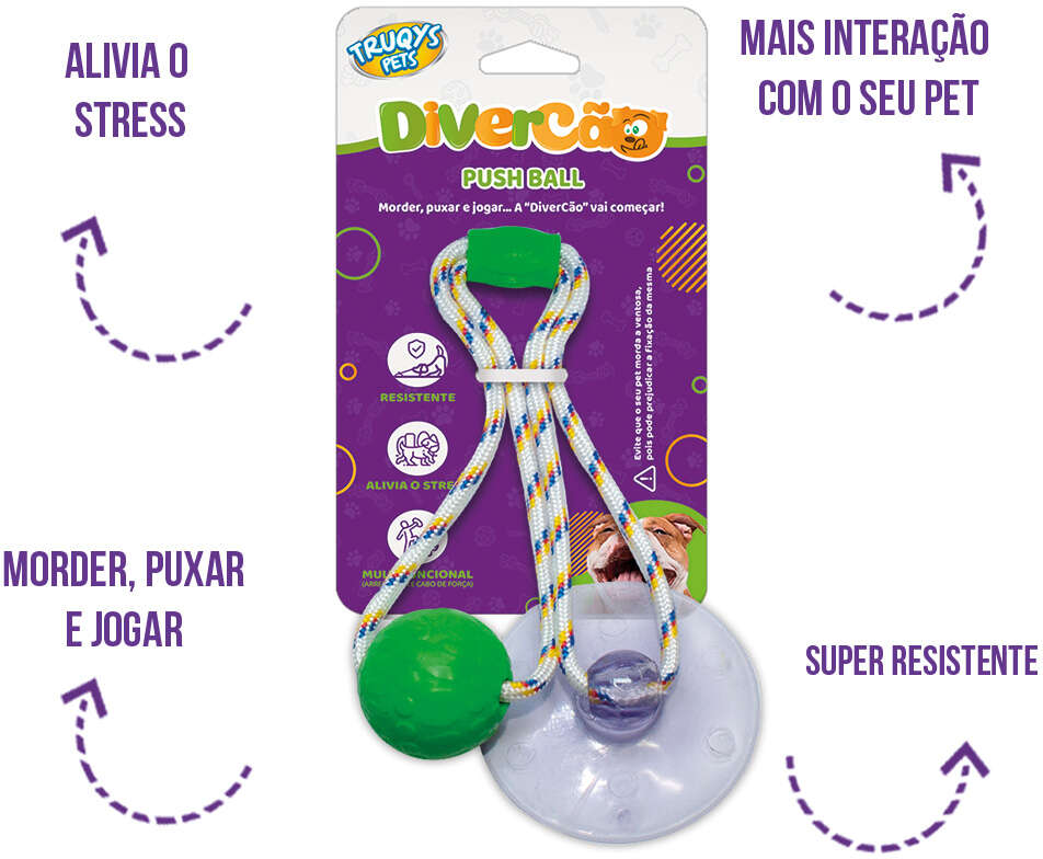Brinquedo Push Ball Divercão Verde - Tam. Único