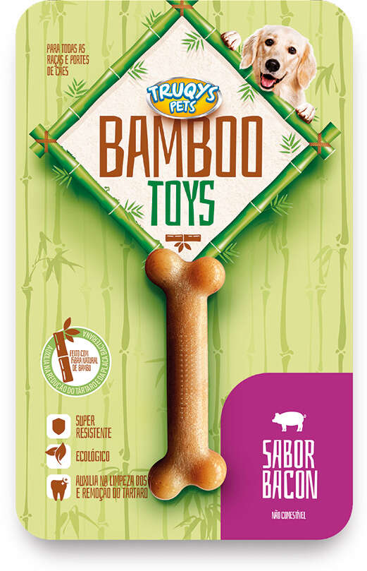 Brinquedo Osso de Bamboo I Natural - Tam. P