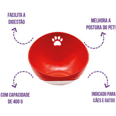 Comedouro Inclinado Vermelho