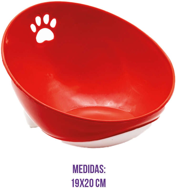 Comedouro Inclinado Vermelho - Tam. G