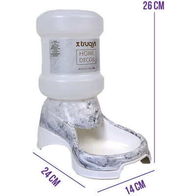 Bebedouro Automático Truqys Pet com Galão Carrara para Cães e Gatos
