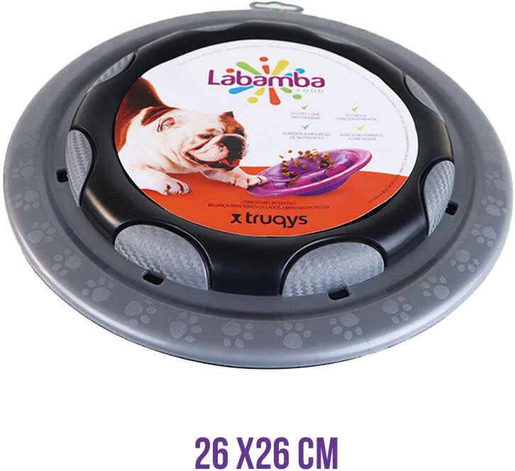 Comedouro Interativo Truqys Pet Labamba Food Eco Prata para Cães - Tam. Único