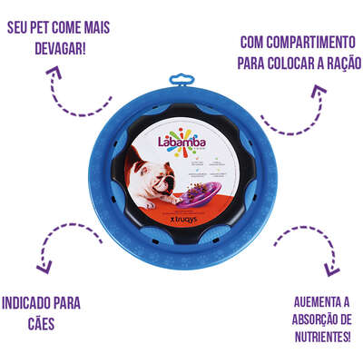 Comedouro Interativo Truqys Pet Labamba Food Eco Azul para Cães”