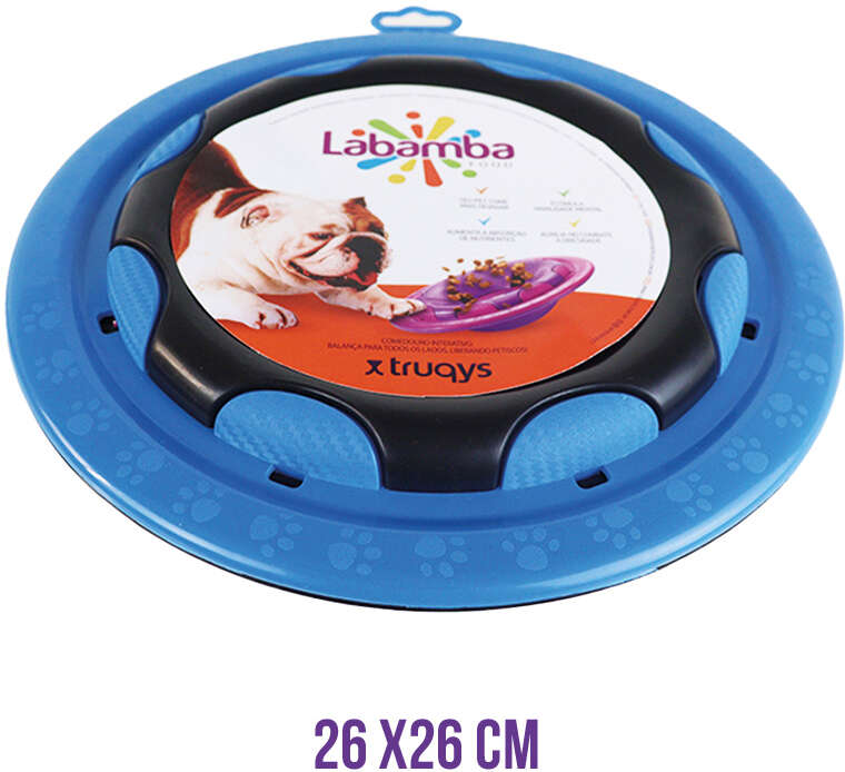 Comedouro Interativo Truqys Pet Labamba Food Eco Azul para Cães - Tam. Único