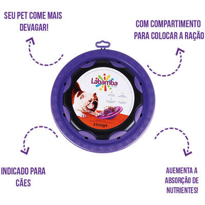 Comedouro Interativo Truqys Pet Labamba Food Eco Lilás para Cães”