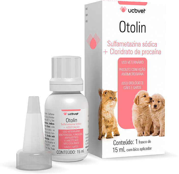 Solução Otológica UCBVET Otolin para Cães e Gatos - 15 mL