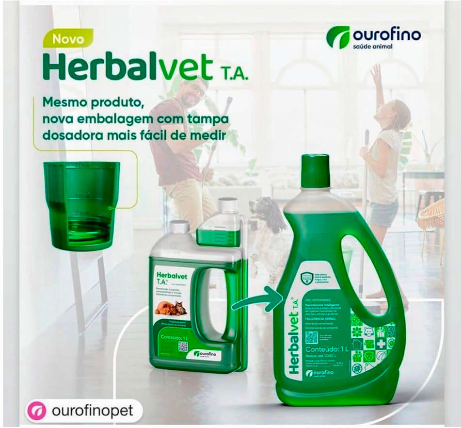 Desinfetante Ouro Fino Herbalvet Bactericida - 1 Litros