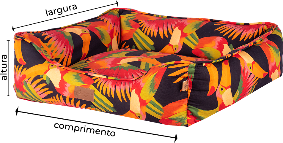 Cama Fábrica Pet Meu Brasil Tucano Vermelho - Tam. M