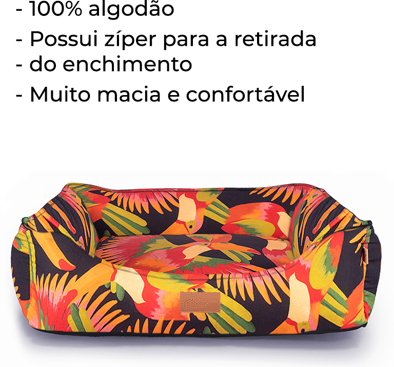 Cama Fábrica Pet Meu Brasil Tucano Vermelho - Tam. M